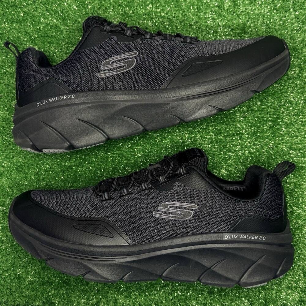 🔥 Skechers Slip-Ins D’Lux Walker 2.0 11.5 XW Black Comfort Shoes